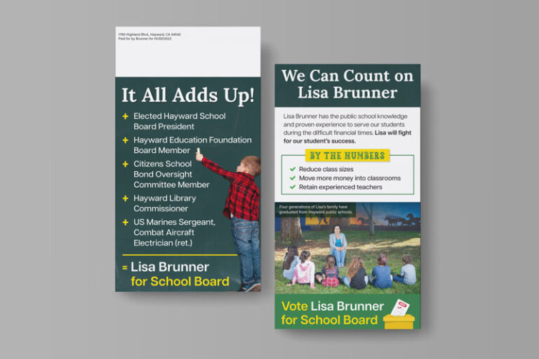 Political Campaign Direct Mail Sample – School Board Campaign – Political Postcard