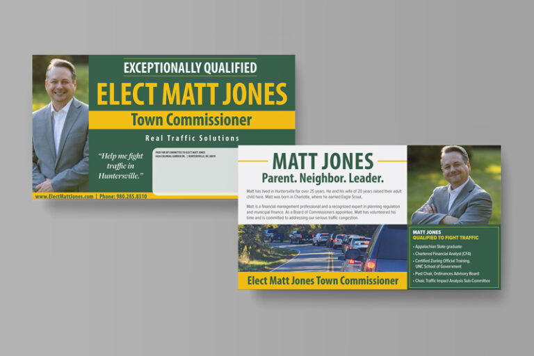Political Campaign Direct Mail Example – Town Commissioner Campaign – Campaign Mailer