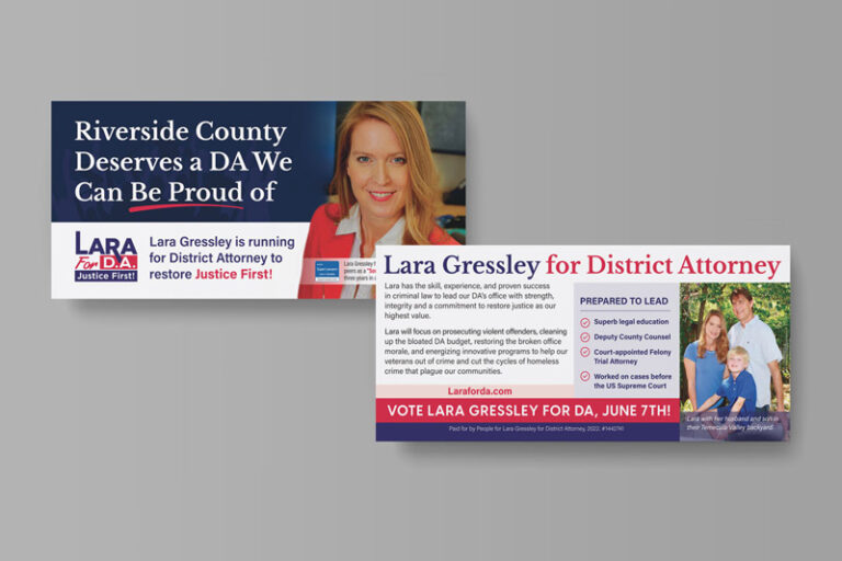 Political Campaign Direct Mail Example – District Attorney Campaign – Political Postcard